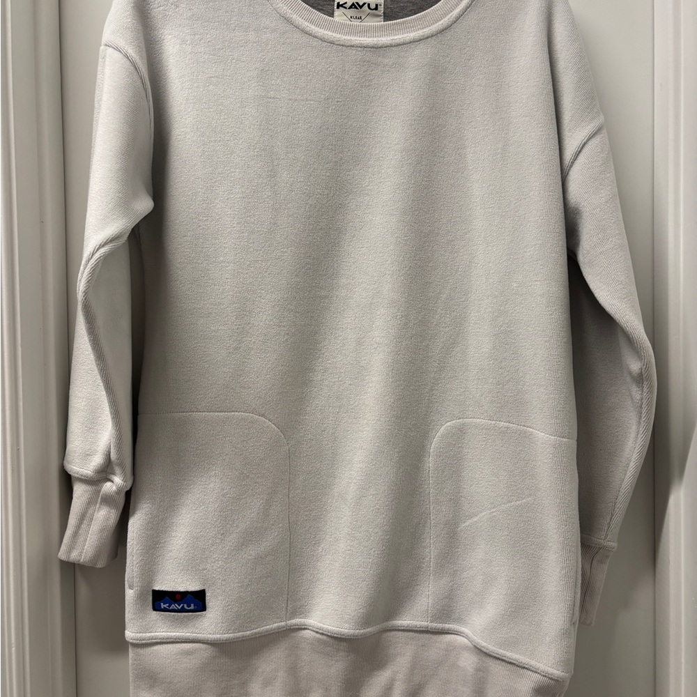 KAVU Women’s Riverton Sweatshirt- White/Gray- Size Small